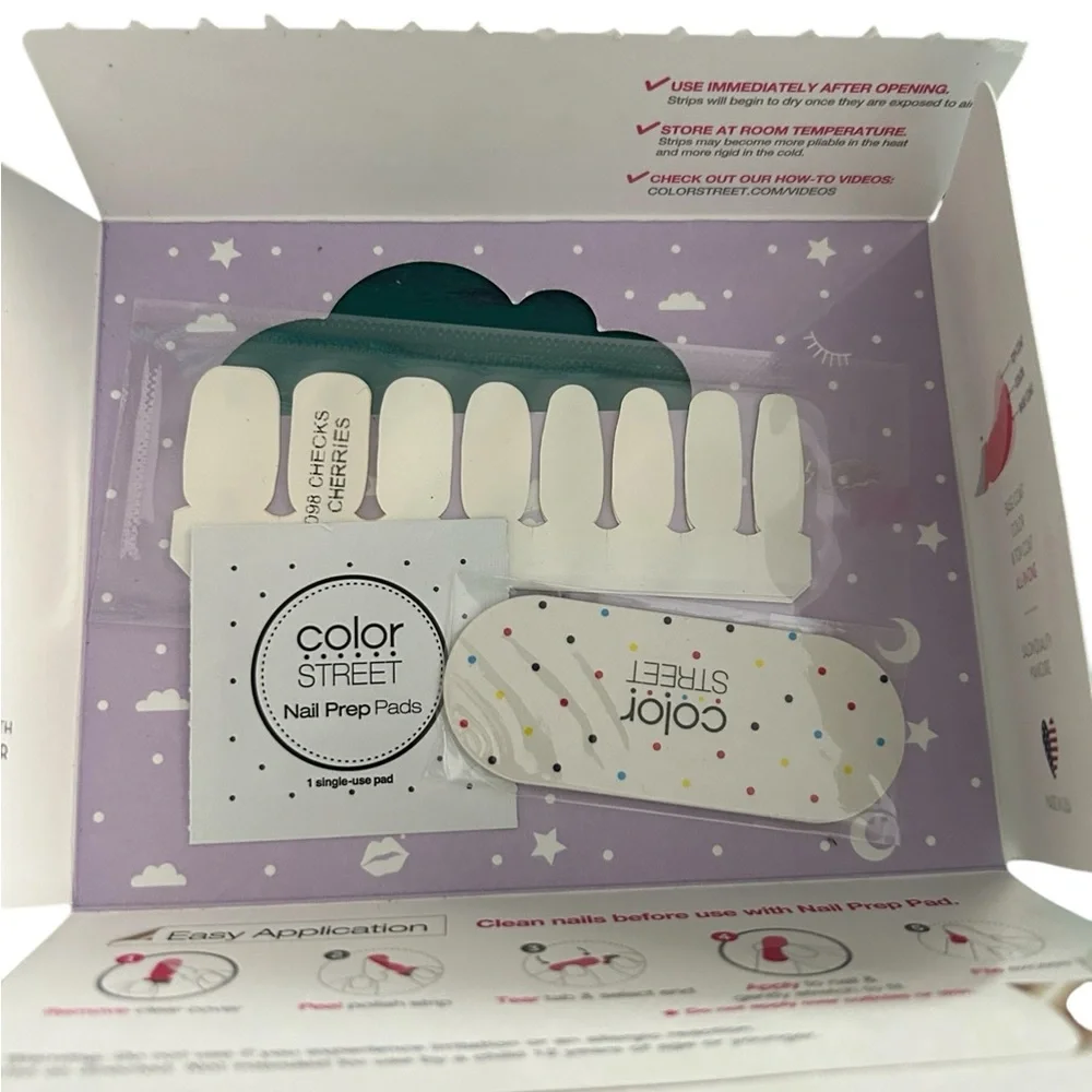 Color Street Petite CHECKS n’ CHERRIES Nail Polish Strips - Picture 6 of 6